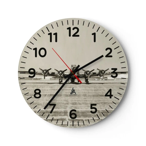 Wall clock - Clock on glass - Ready as Always - 30x30 cm
