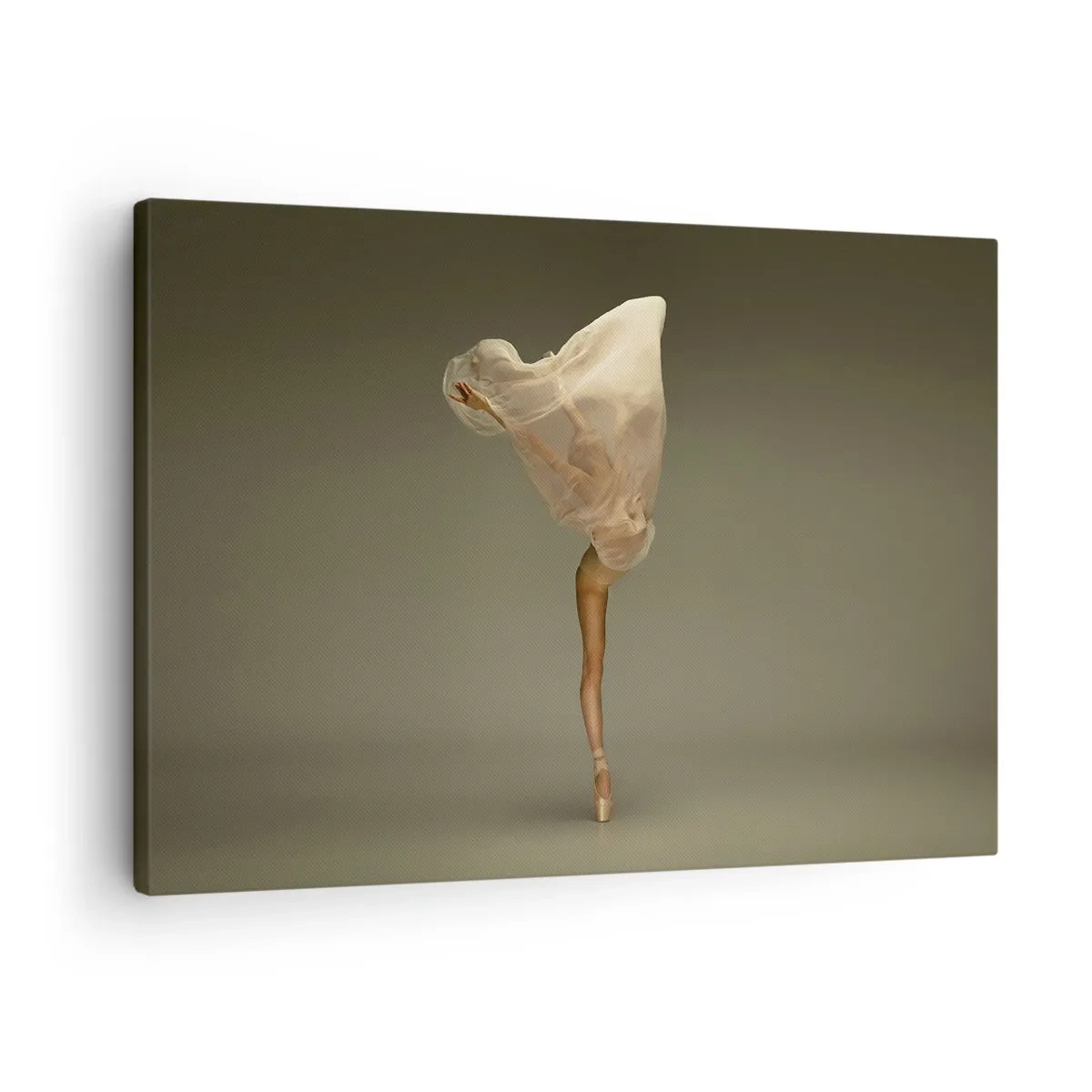 Canvas picture - A dancer floating in the air with fabric - 70x50cm - About To Fly - Modern wall decoration for the living room and bedroom ARTTOR