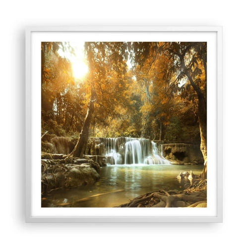 Poster in white frmae - Park Cascade - 60x60 cm