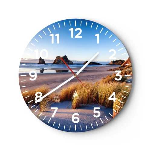 Wall clock - Clock on glass - For Peace Seekers - 30x30 cm