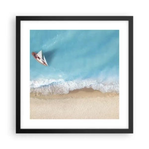 Poster in black frame - On the Border of Blue and Gold - 40x40 cm