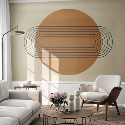 Photo Wallpaper Premium Sand - Perfect Plan - Abstraction, Graphics, Modern Pattern - 500x350 cm