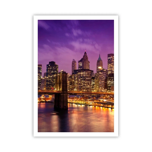 Poster - Violet and Gold Manhattan - 70x100 cm