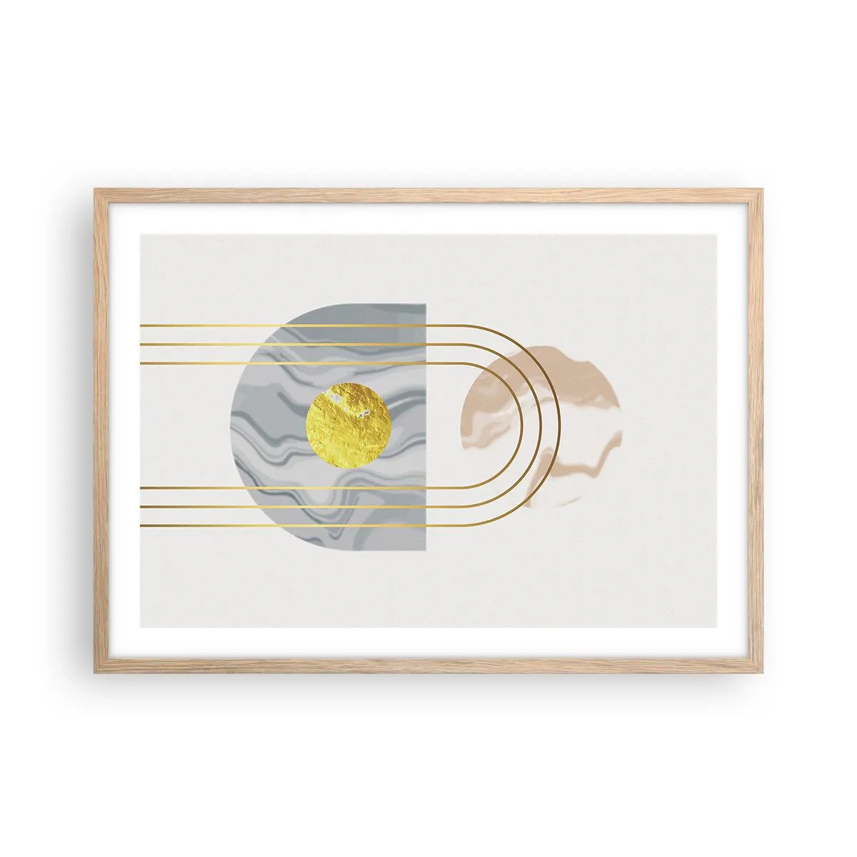 Poster in light oak frame - Brightness nad Shine - 70x50 cm