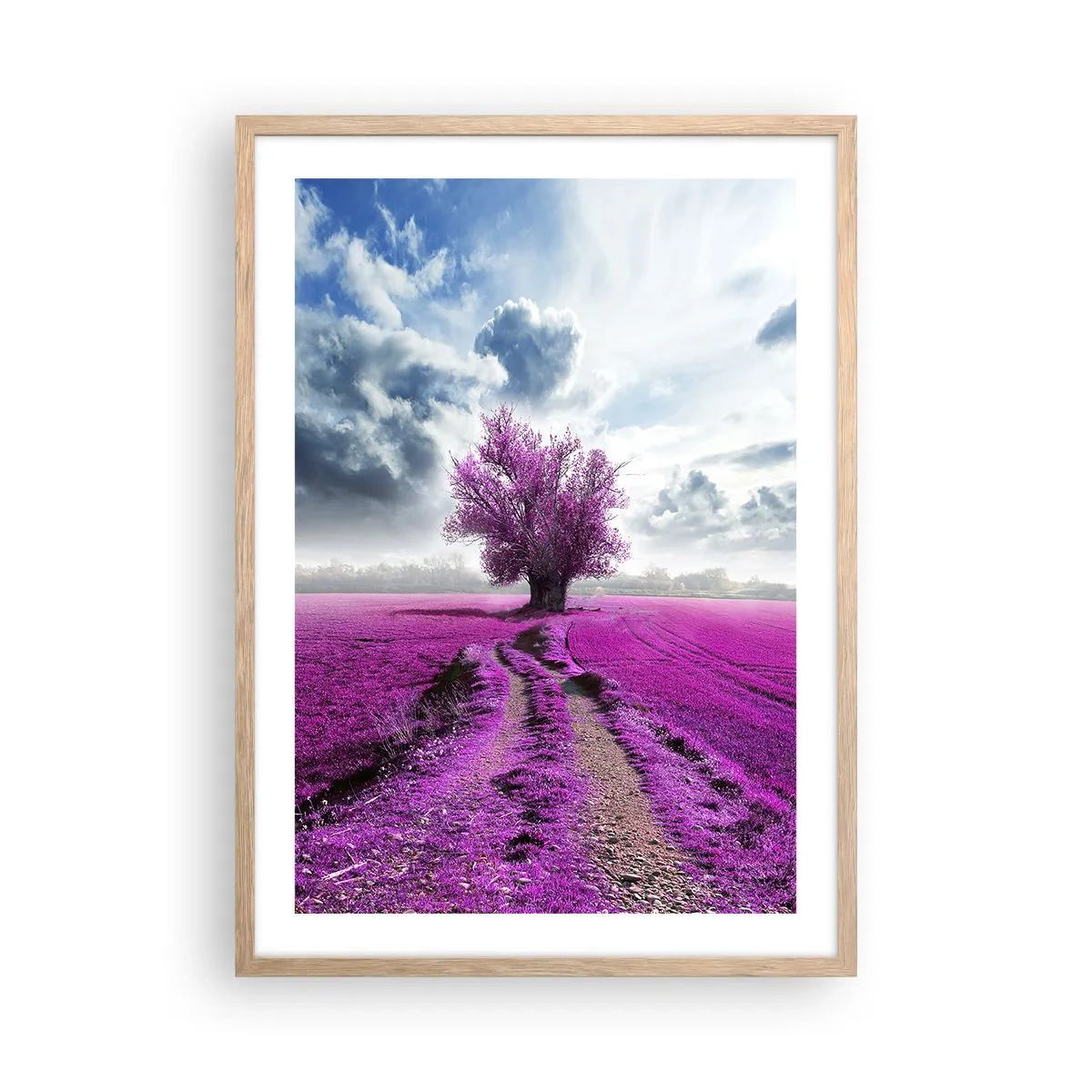 Poster in light oak frame - Heathland Charm - 50x70 cm