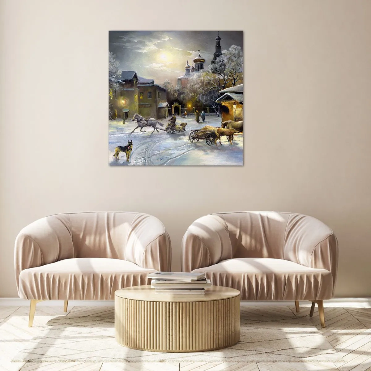 Glass picture - Magic of Russian Winter - 50x50 cm