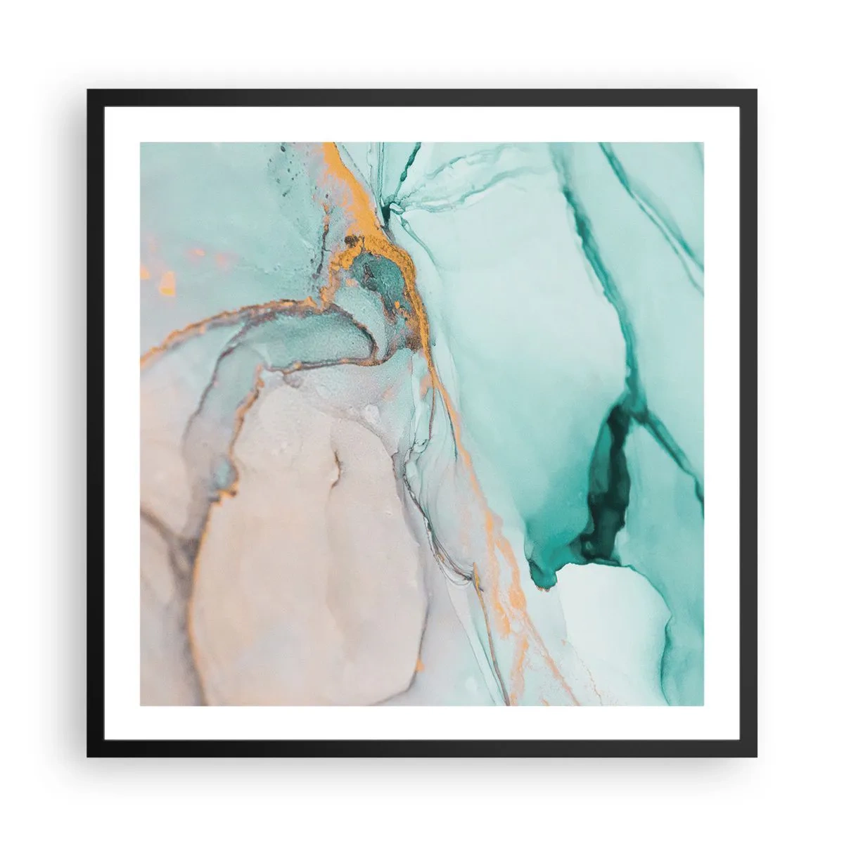 Poster in black frame - Dance of Shapes and Colours - 60x60 cm