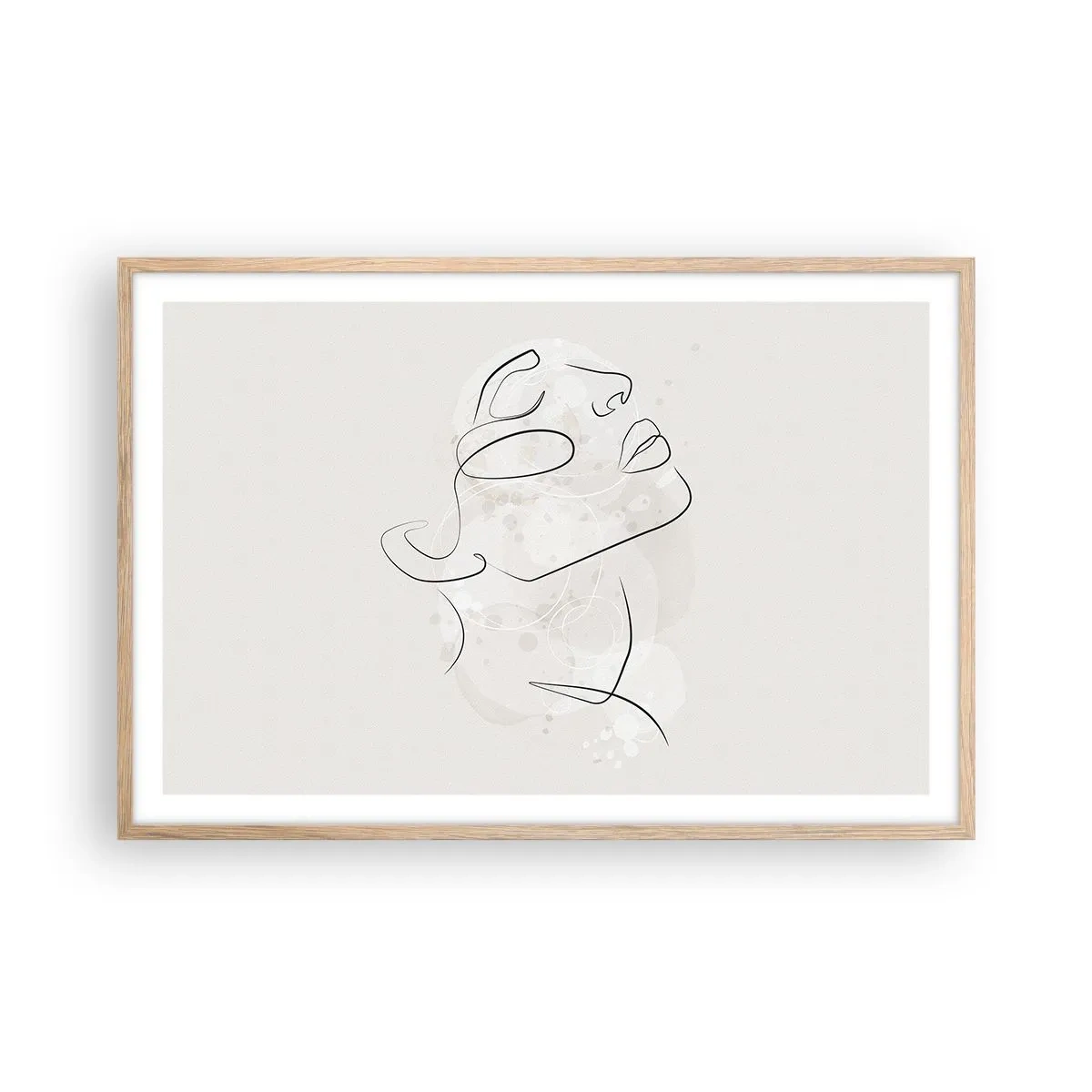 Poster in light oak frame - Outline of Happiness - 91x61 cm