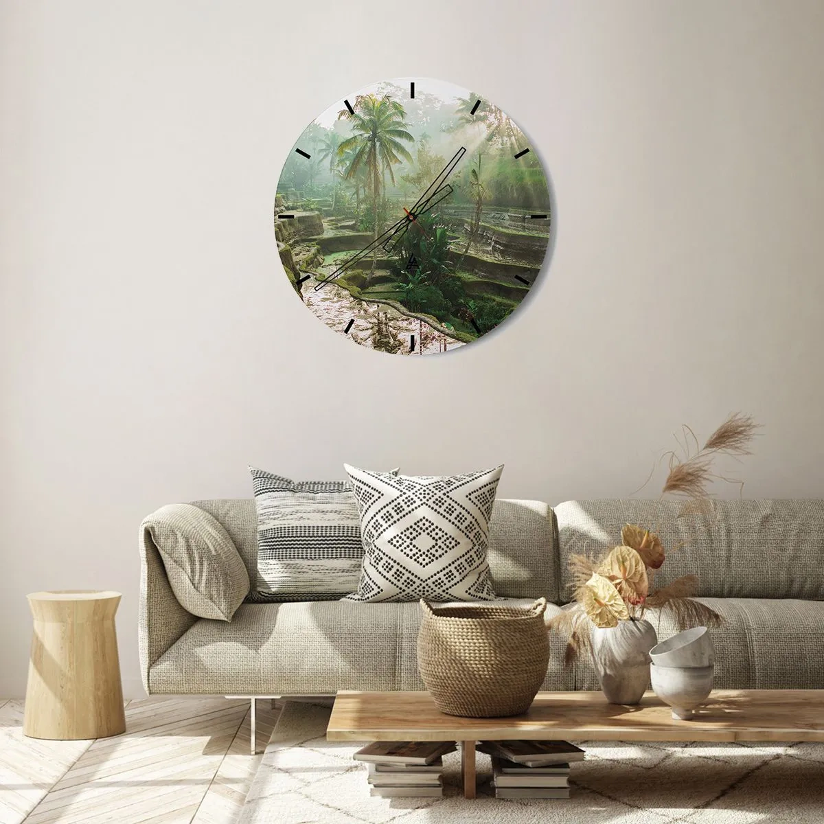 Wall clock - Clock on glass - Maturing in the Sun - 40x40 cm