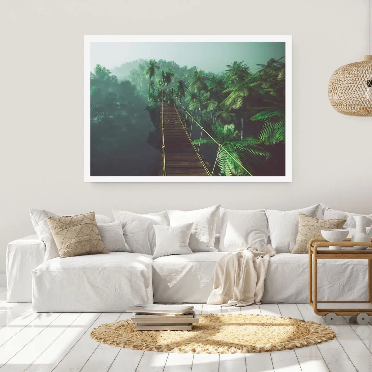 Poster - Hanging Bridge in the Green - 91x61 cm