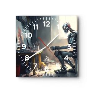 Wall clock - Clock on glass - Act of Creation - 30x30 cm