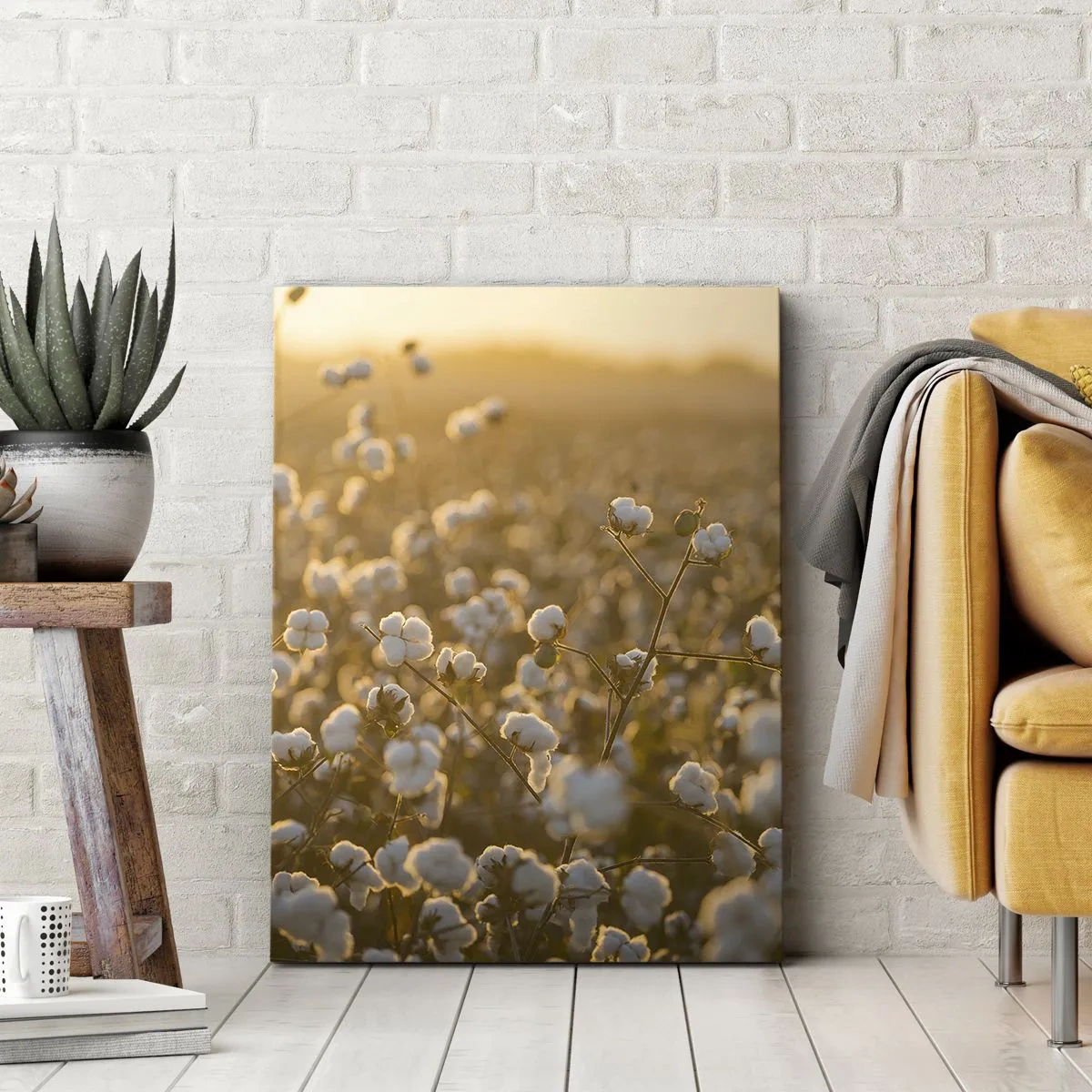Canvas picture - Fluffy Field - 55x100 cm