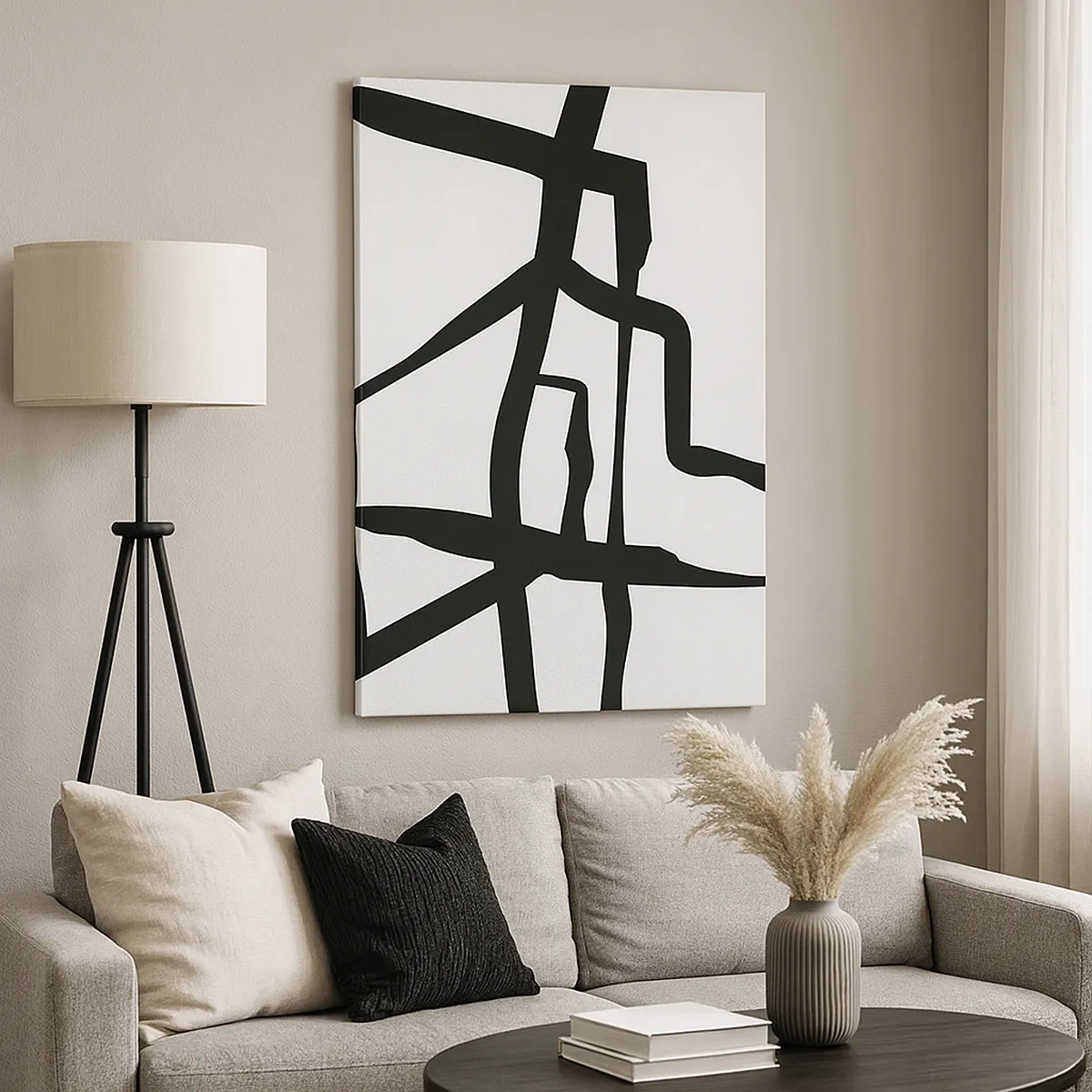 Canvas picture - Black and White Construction - 50x70 cm