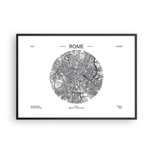 Poster in black frame - Anatomy of Rome - 100x70 cm