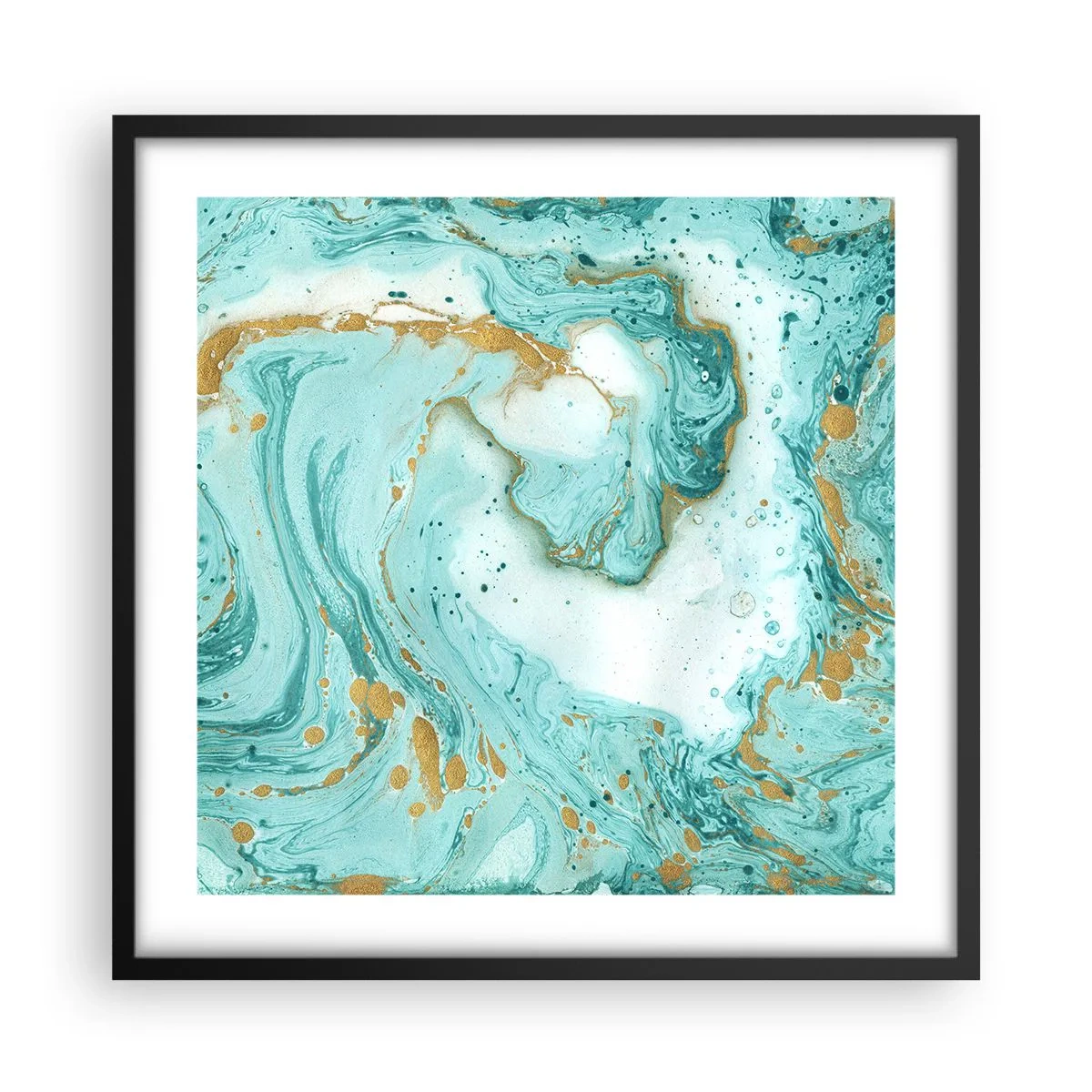 Poster in black frame - Under the Great Wave of the Edo Period - 50x50 cm