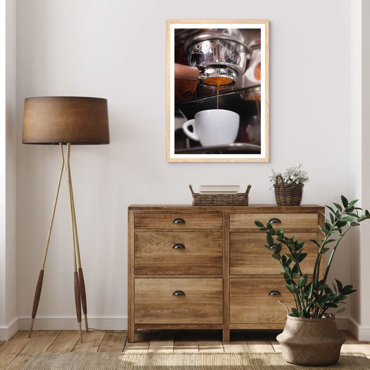 Poster in light oak frame - Good Moment of the Day - 50x70 cm