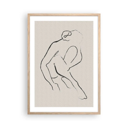 Poster in light oak frame - Intimate Sketch - 50x70 cm