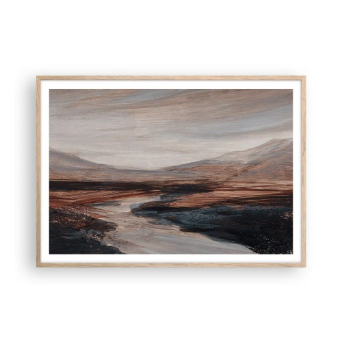 Poster in light oak frame - Quiet Valley - 100x70 cm