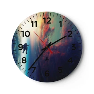 Wall clock - Clock on glass - Confronting the Universe - 40x40 cm