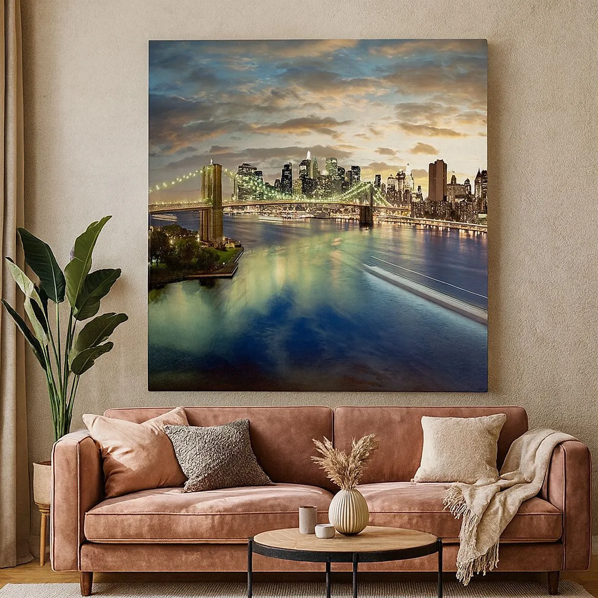 Canvas picture - Starry Night over Manhattan - 30x30 cm