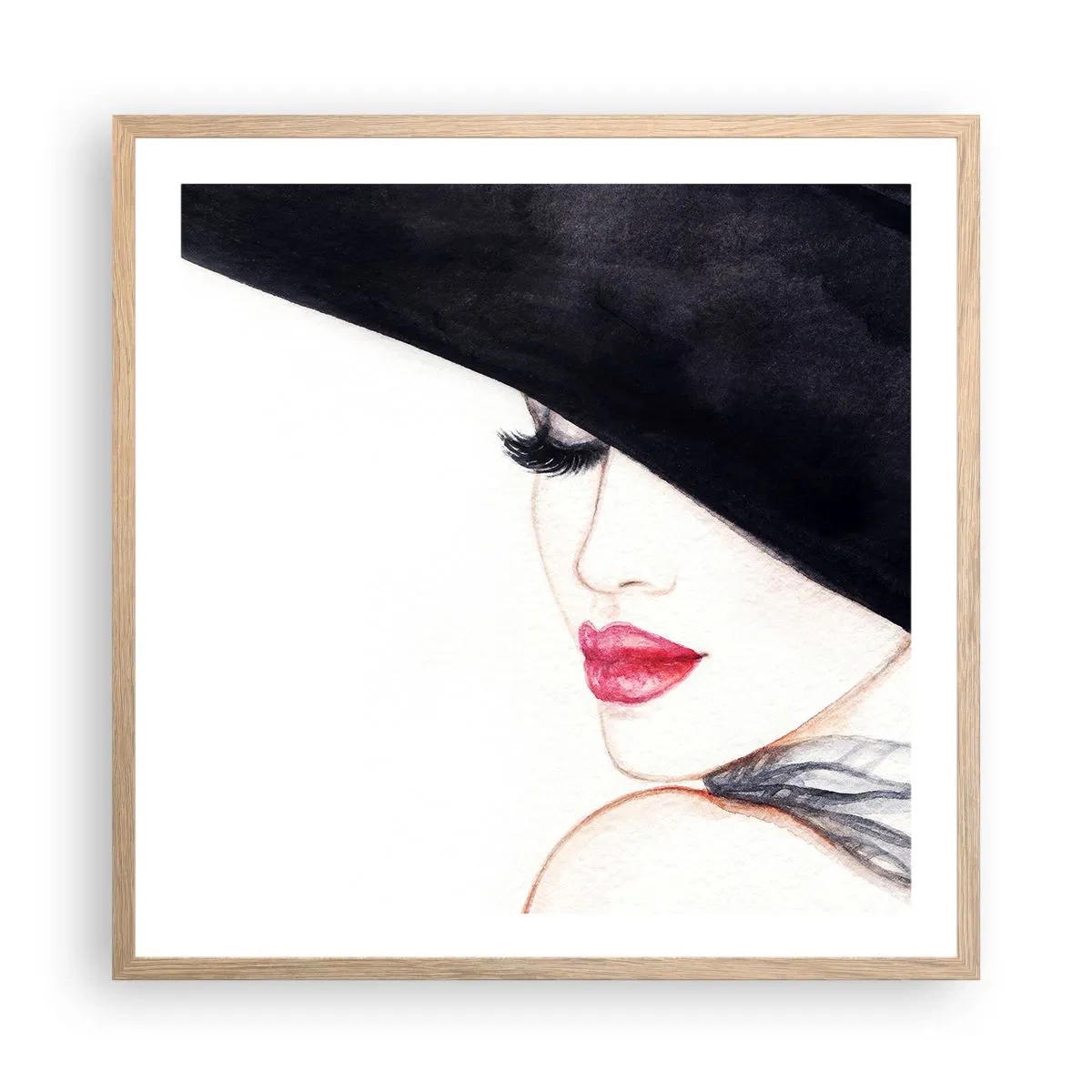 Poster in light oak frame - Elegance and Sensuality - 60x60 cm