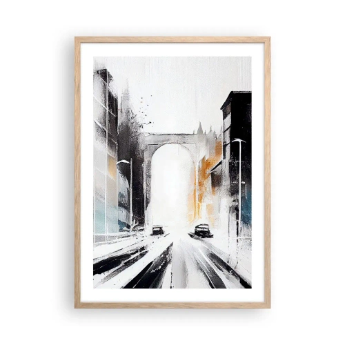 Poster in light oak frame - Study of a City: Architecture and Movement - 50x70 cm