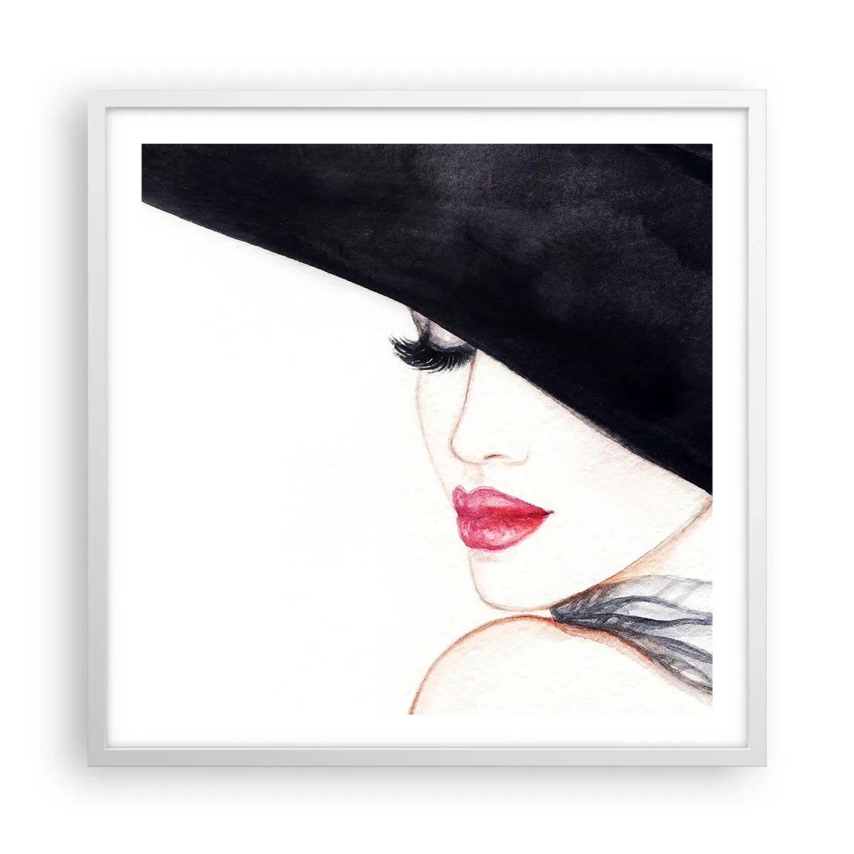 Poster in white frmae - Elegance and Sensuality - 60x60 cm