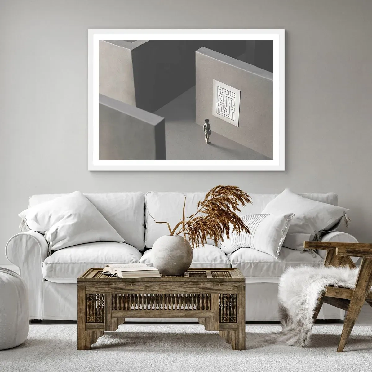 Poster in white frmae - But Where Am I? - 100x70 cm