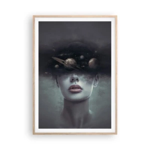 Poster in light oak frame - And Planets are Revolving… - 70x100 cm