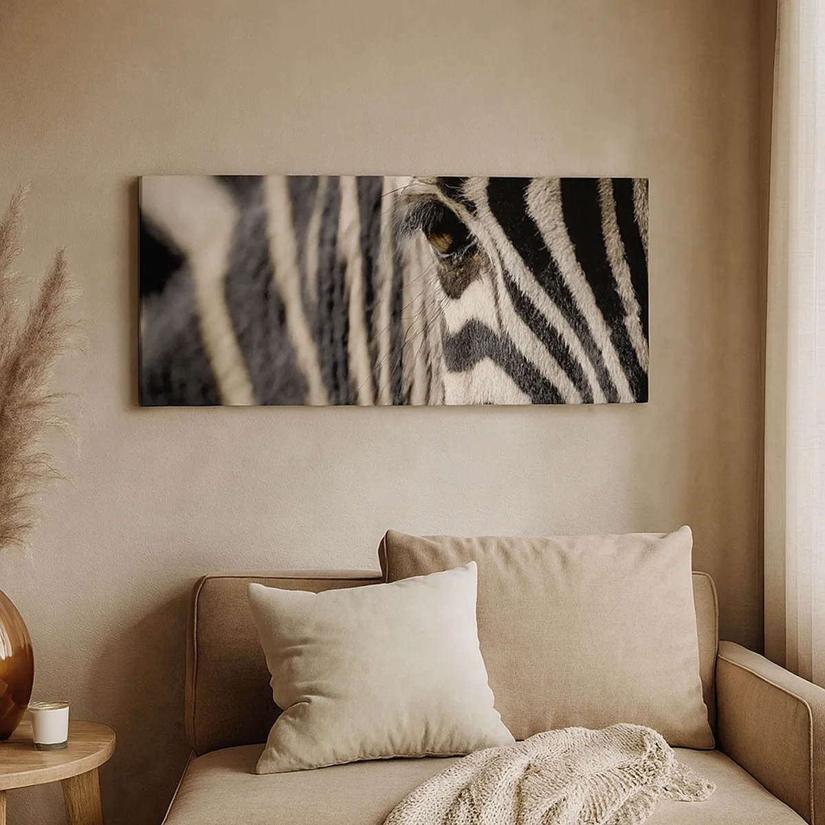 Canvas picture - Striped Portrait - 30x30 cm