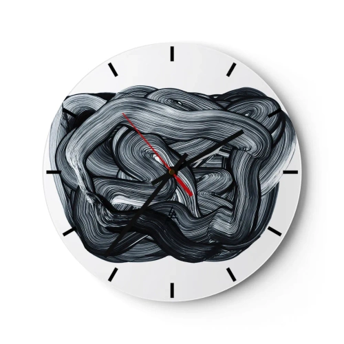 Wall clock - Clock on glass - It's Not So simple - 40x40 cm