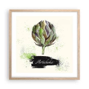 Poster in light oak frame - Eviva Vegetables! - 50x50 cm
