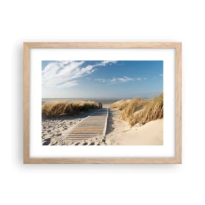 Poster in light oak frame - Behind a Dune, in the Hum of Trees - 40x30 cm