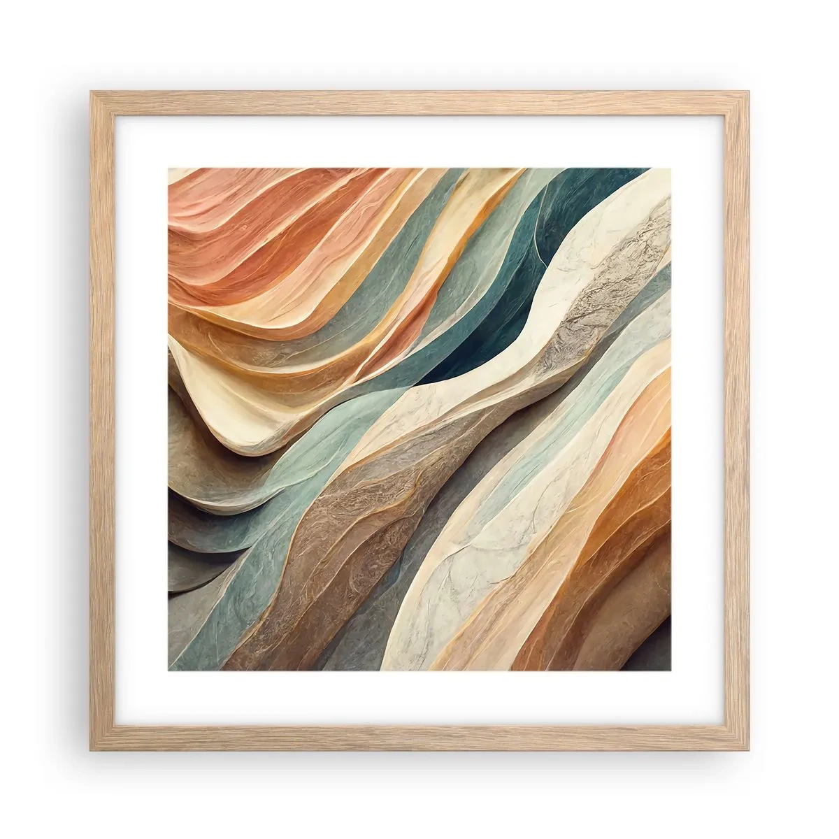 Poster in light oak frame - Moment Before Change - 40x40 cm