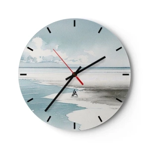 Wall clock - Clock on glass - Gentle Tide - 40x40 cm