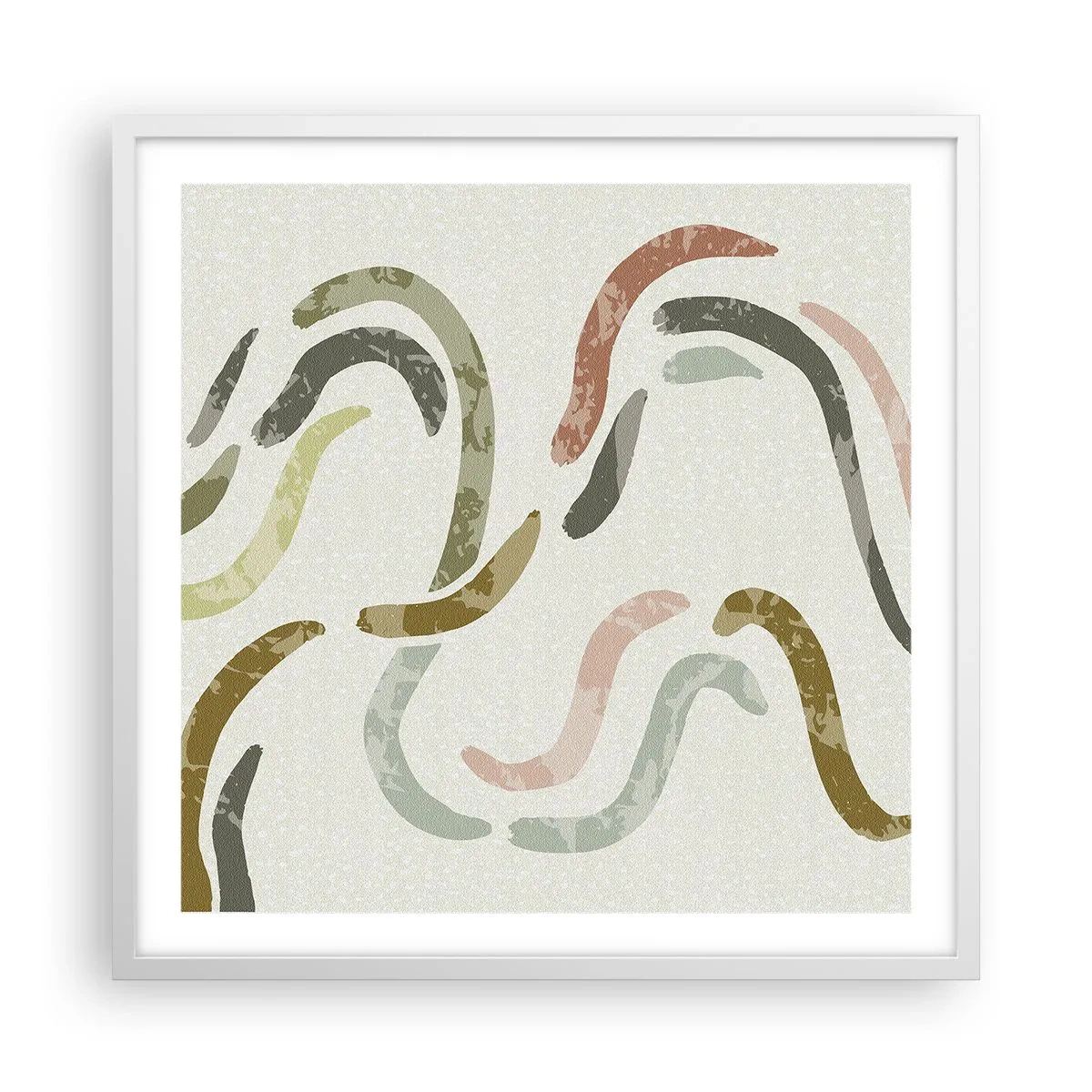 Poster in white frmae - Cheerful Dance of Abstraction - 60x60 cm