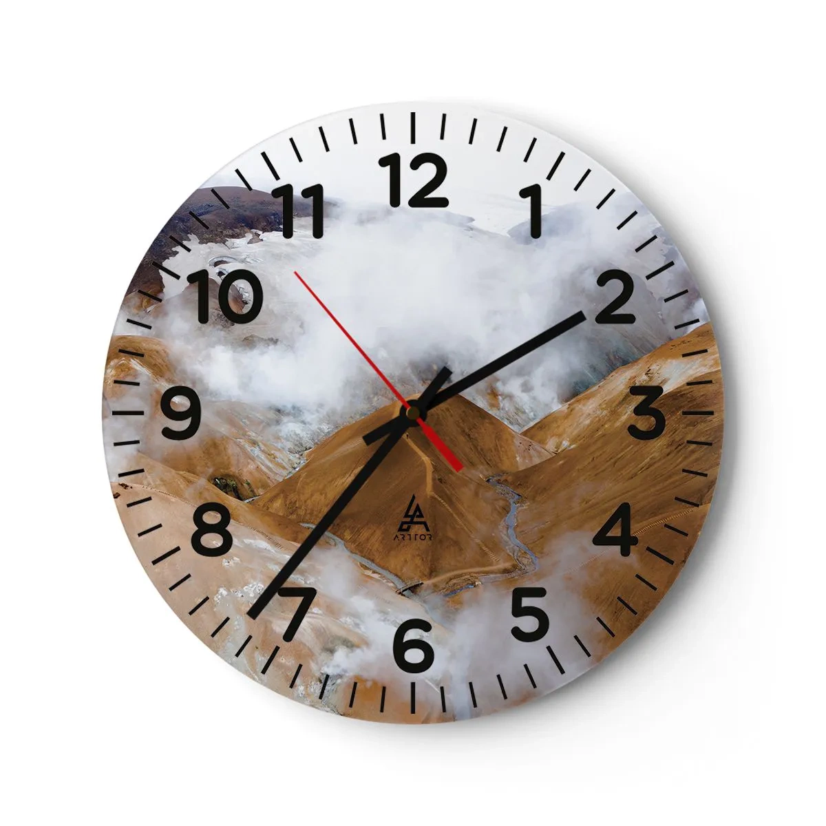 Wall clock - Clock on glass - Severe Beauty of Iceland - 30x30 cm