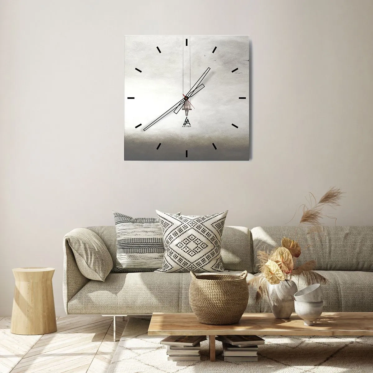 Wall clock - Clock on glass - Child in Us - 30x30 cm