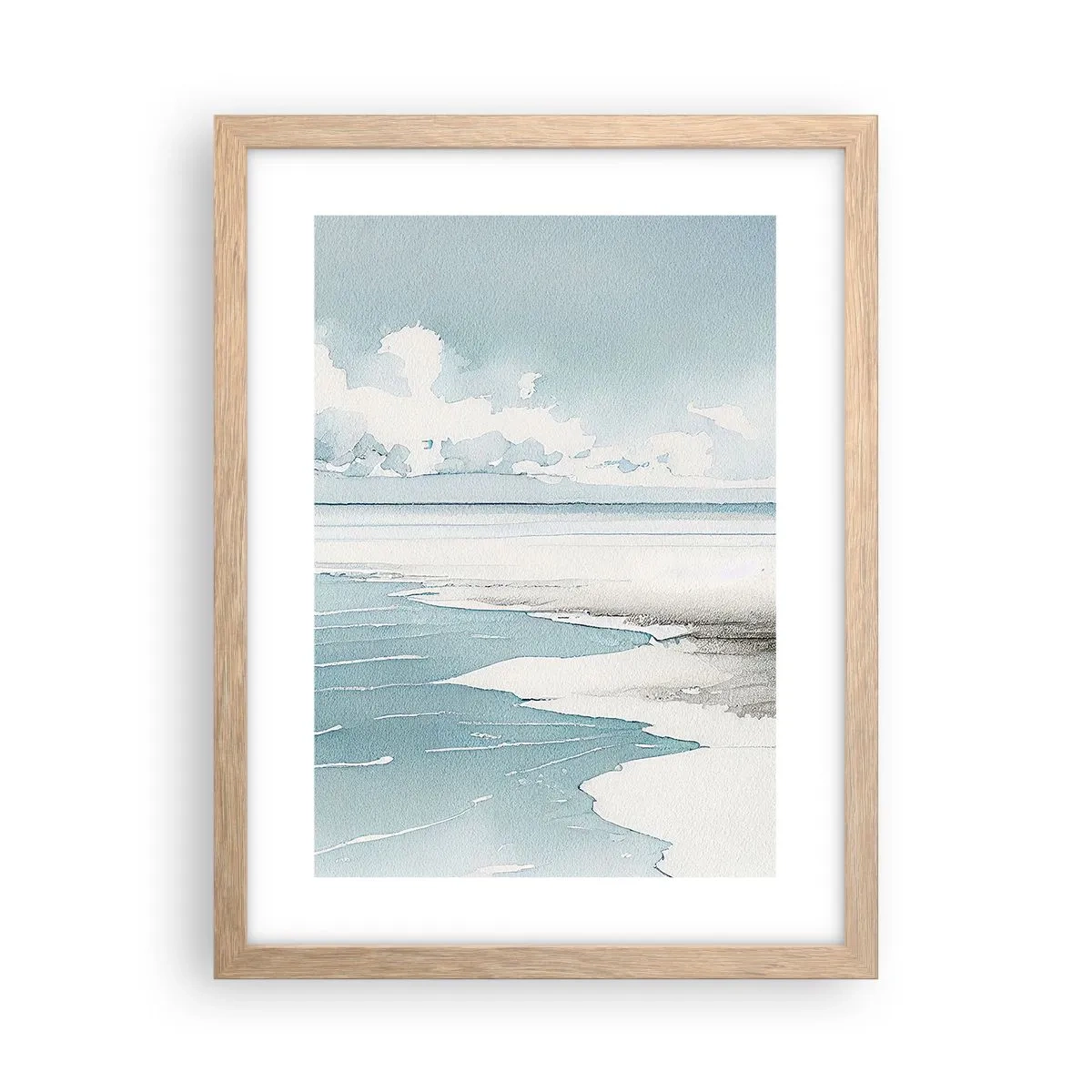 Poster in light oak frame - Gentle Tide - 30x40 cm