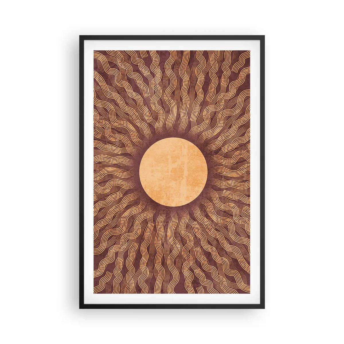 Poster in black frame - Sun Icon - 61x91 cm