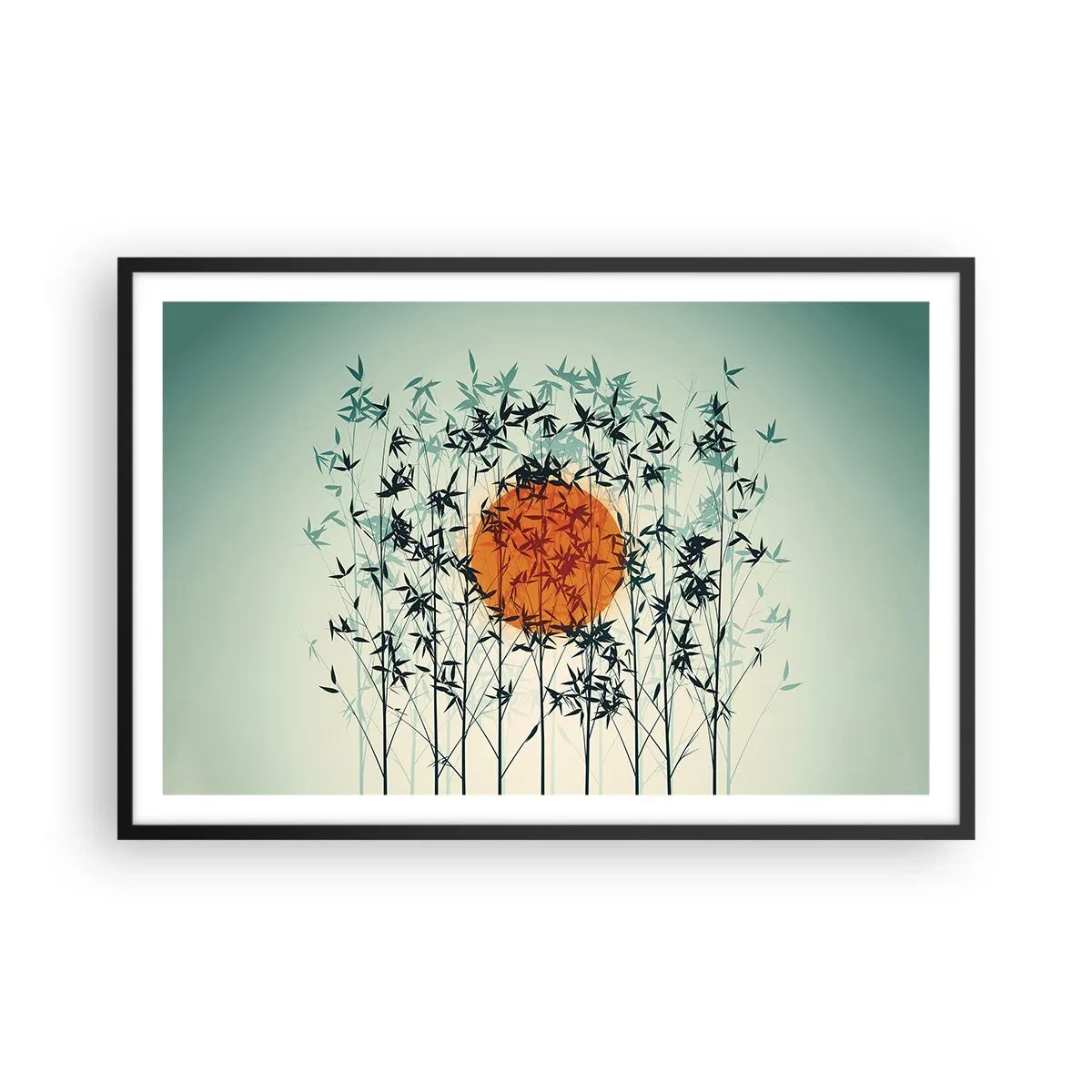 Poster in black frame - Japanese Sun - 91x61 cm