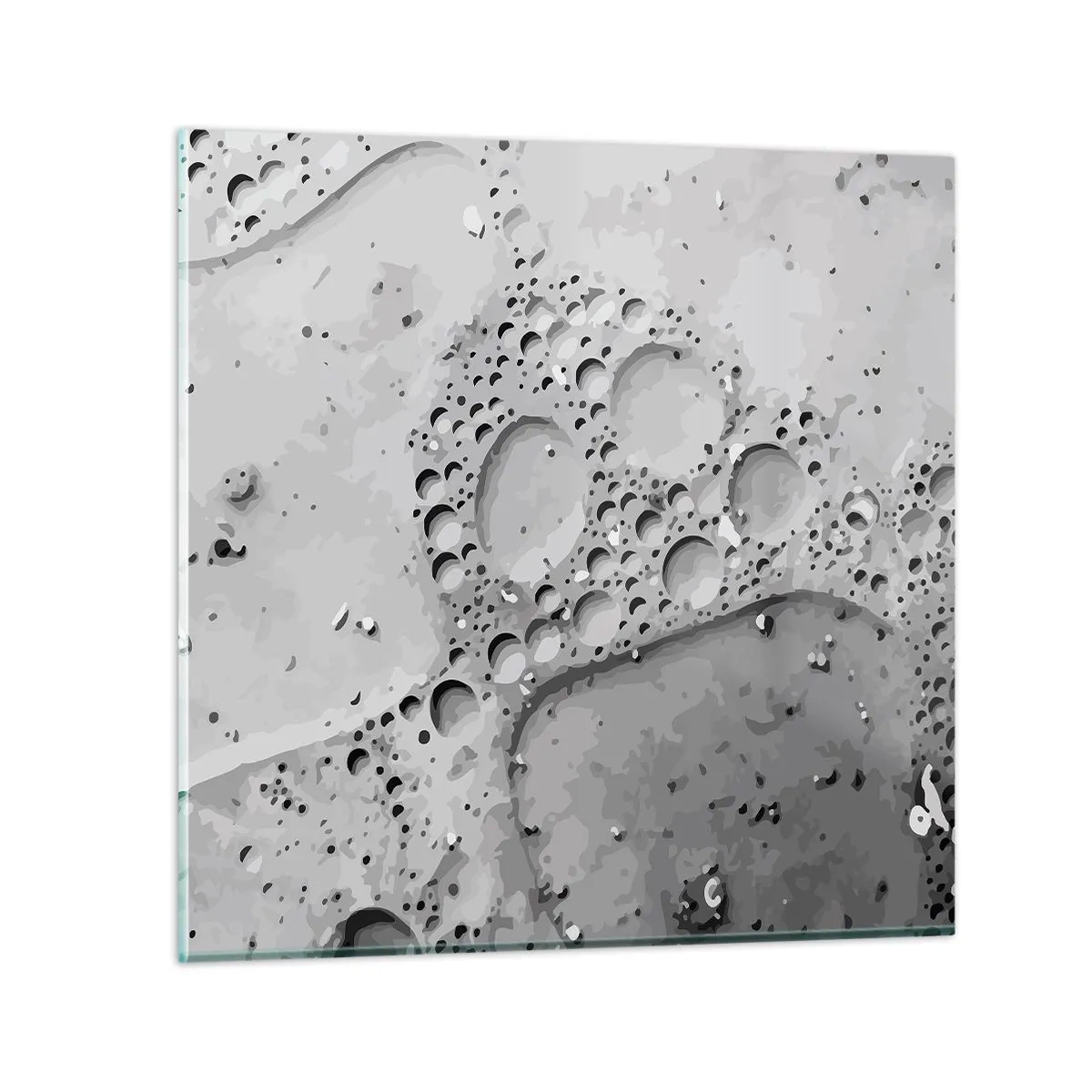 Glass picture - Foamy Footprint - 50x50 cm