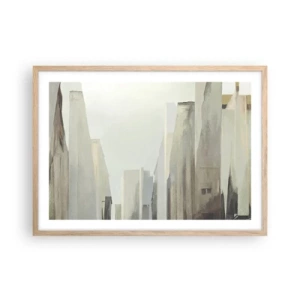 Poster in light oak frame - Dream of a City - 70x50 cm