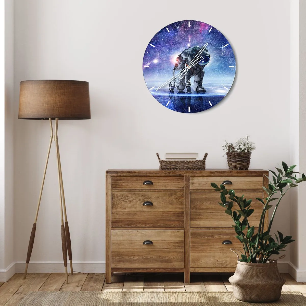 Wall clock - Clock on glass - Starry Night above Me - 30x30 cm