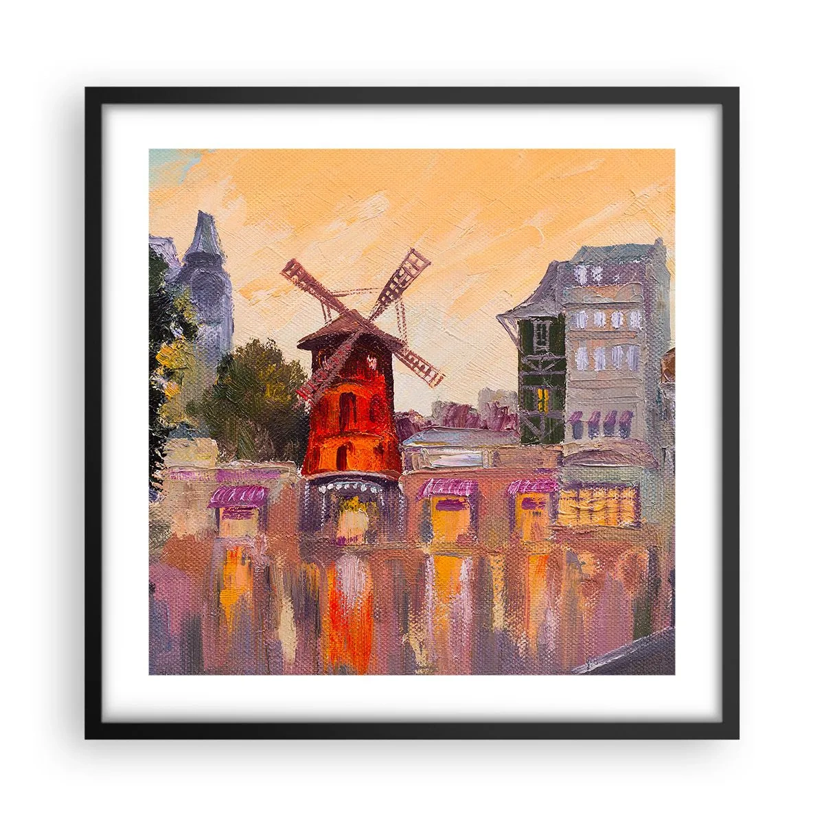 Poster in black frame - Icons of Paris - Moulin Rouge - 50x50 cm