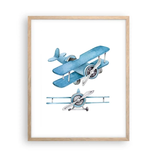 Poster in light oak frame - Born Winner - 40x50 cm