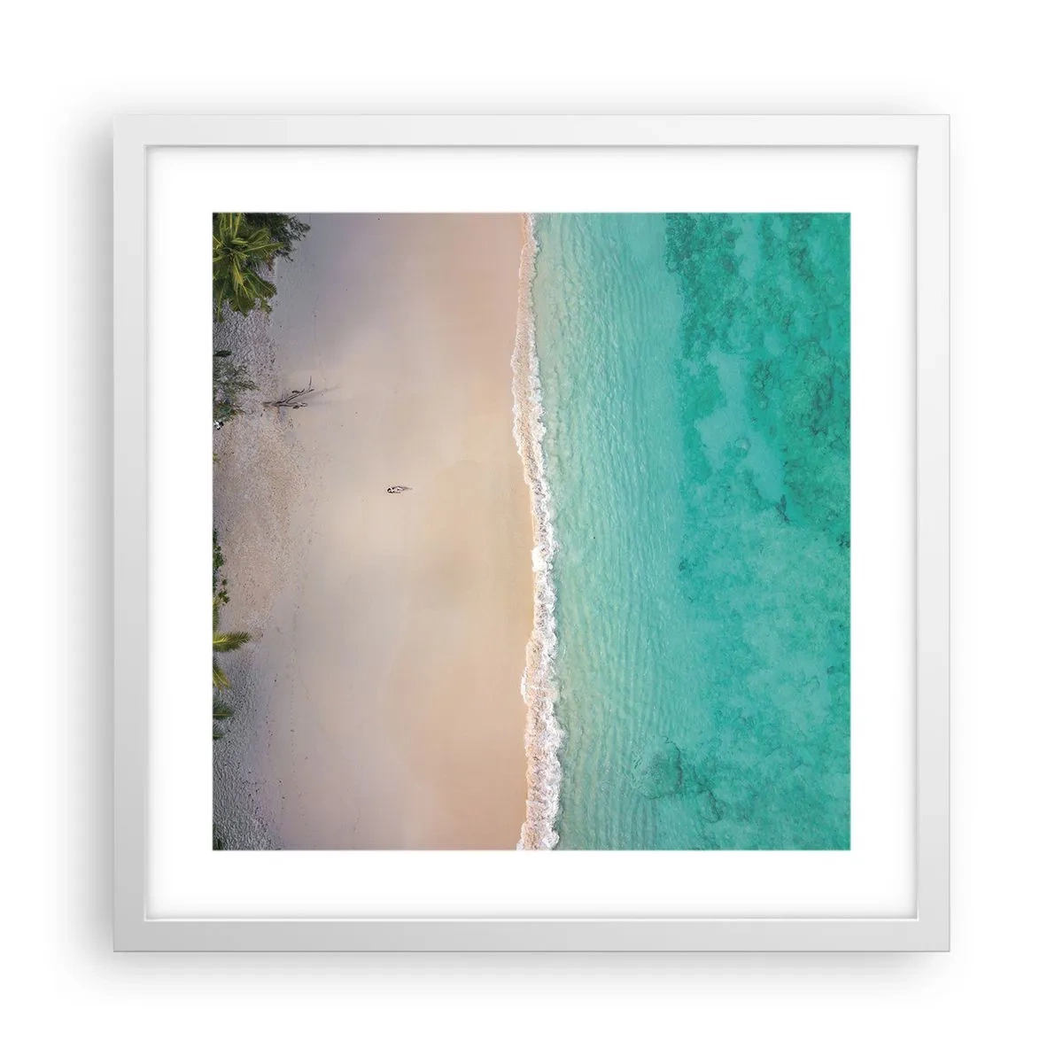 Poster in white frmae - Paradise Beach - 40x40 cm