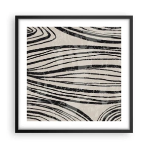 Poster in black frame - Spillover of Lines - 50x50 cm