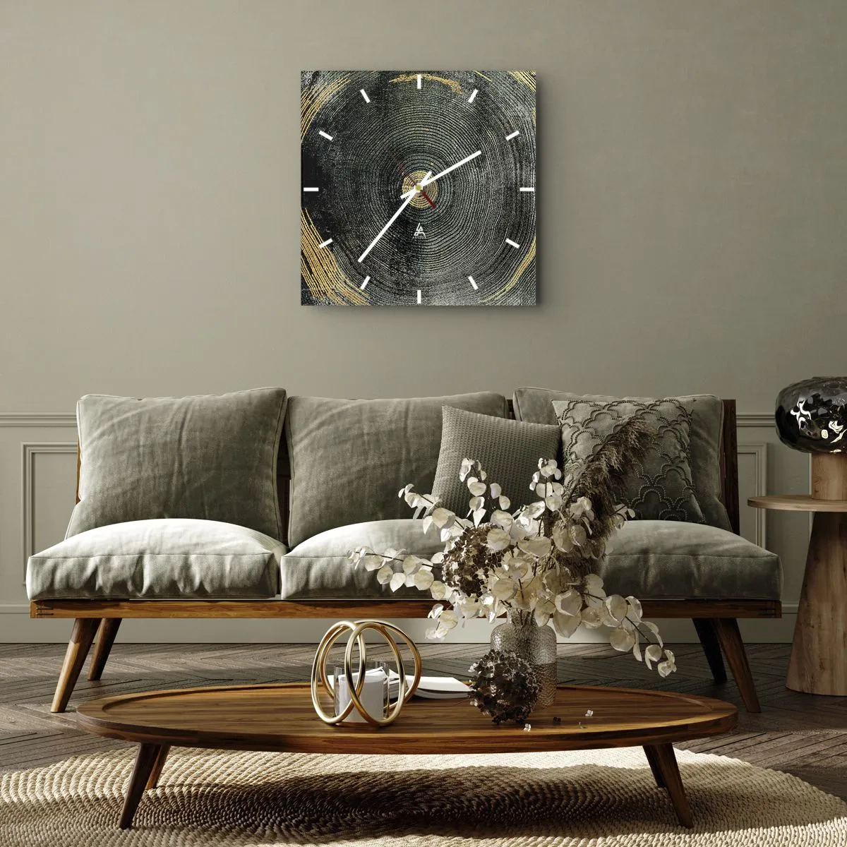 Wall clock - Clock on glass - Change and Persistance - 30x30 cm