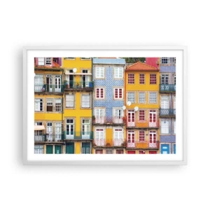 Poster in white frmae - Colours of Old Town - 70x50 cm